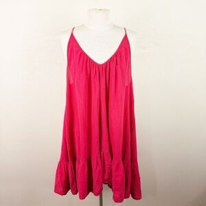 9Seed Tiered Cotton Mini Dress Orange One Size